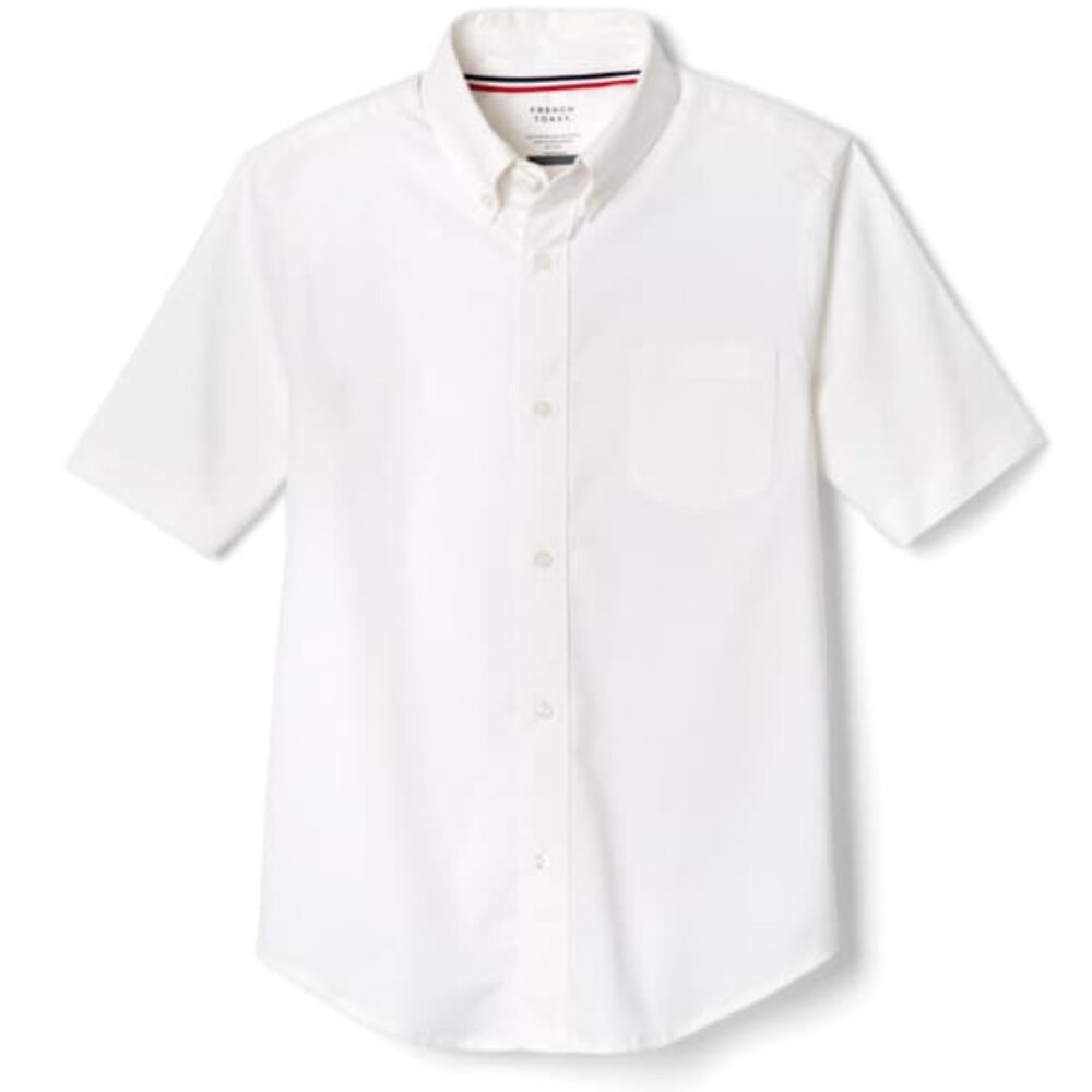 French Toast SE9003 Boys Oxford Short Sleeve Button Down Shirt White
